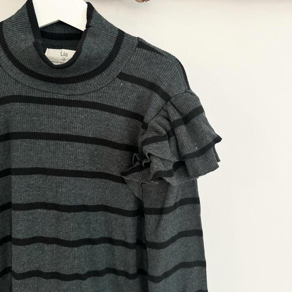 Anthropologie T.La Ribbed Petite Turtleneck in Dark Green NWT - Picture 5 of 8